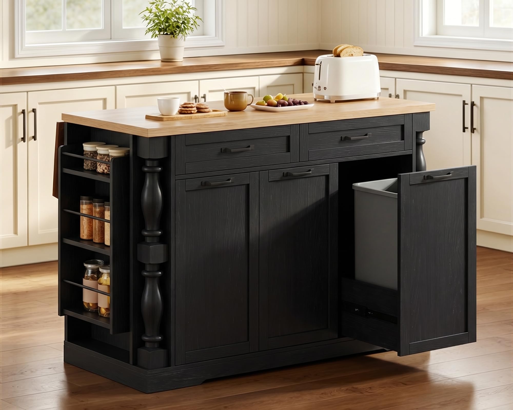47.6" Kitchen Island with Storage,Folding Island Table for Kitchen