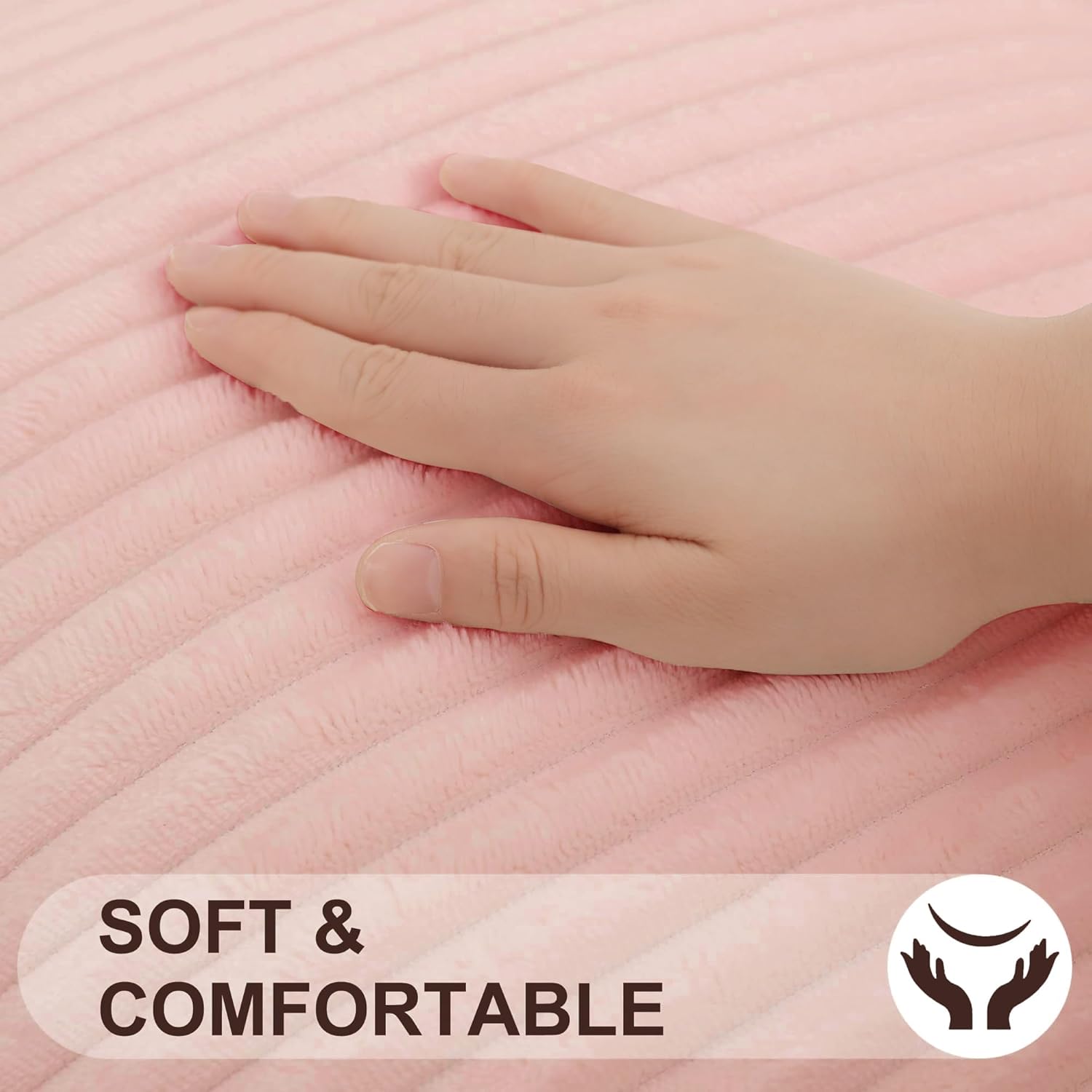 Simmore Decorative Spring Valentine’s Day Throw Pillow Covers 18x18 Set of 2, Soft Plush Flannel Double-Sided Fluffy Couch Pillow Covers for Sofa Living Room, Pink - Image 2