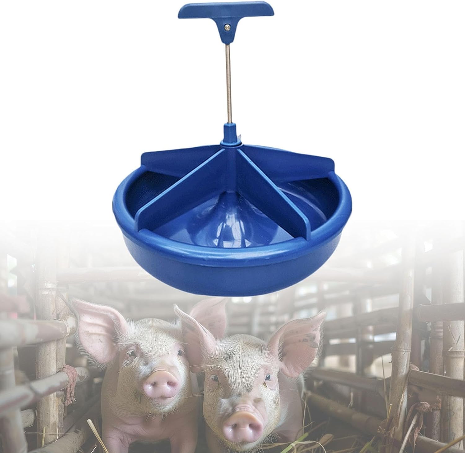 Generic Piglet Feeder, Livestock Feed Bowl,5 Slots Reuseable Portable Piglet Food Trough, Piglet Food Tray for Poultry Puppy Cattle