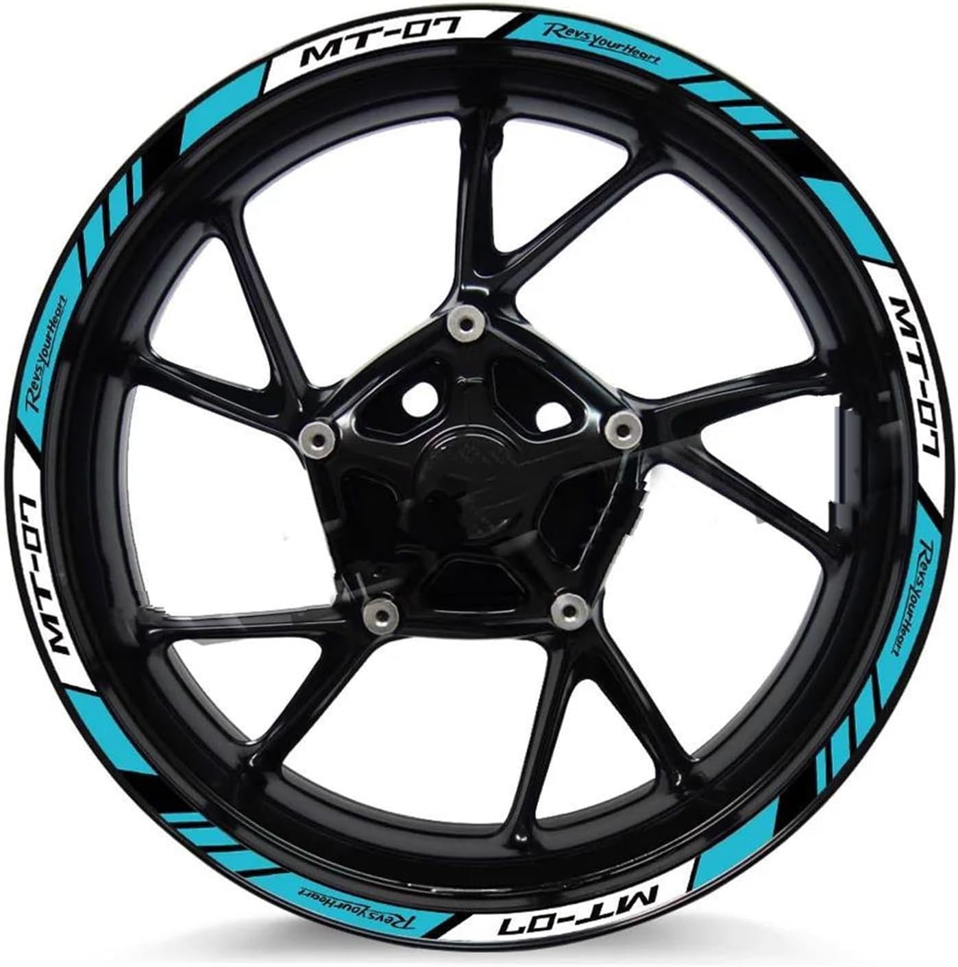Naklejki Na Koła Motocyklowe Naklejki Na Krawędzie Kół Sportowych Odblaskowa Folia Na Koła Do Mt-07 Mt 07 Mt07, Style 1, One Size