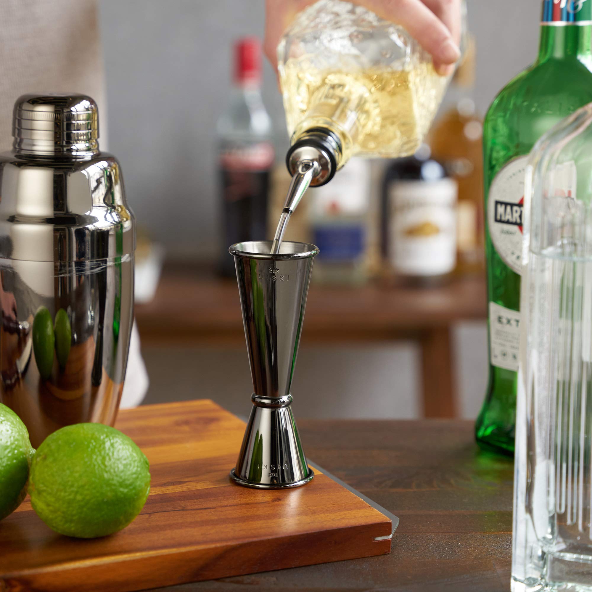 Viski Japanese Style Double Jigger for Cocktails, Bar Kit Essential, 1oz and 2oz with Interior Measurements, Stainless Steel with Gunmetal Finish,Black — Amazon image 9