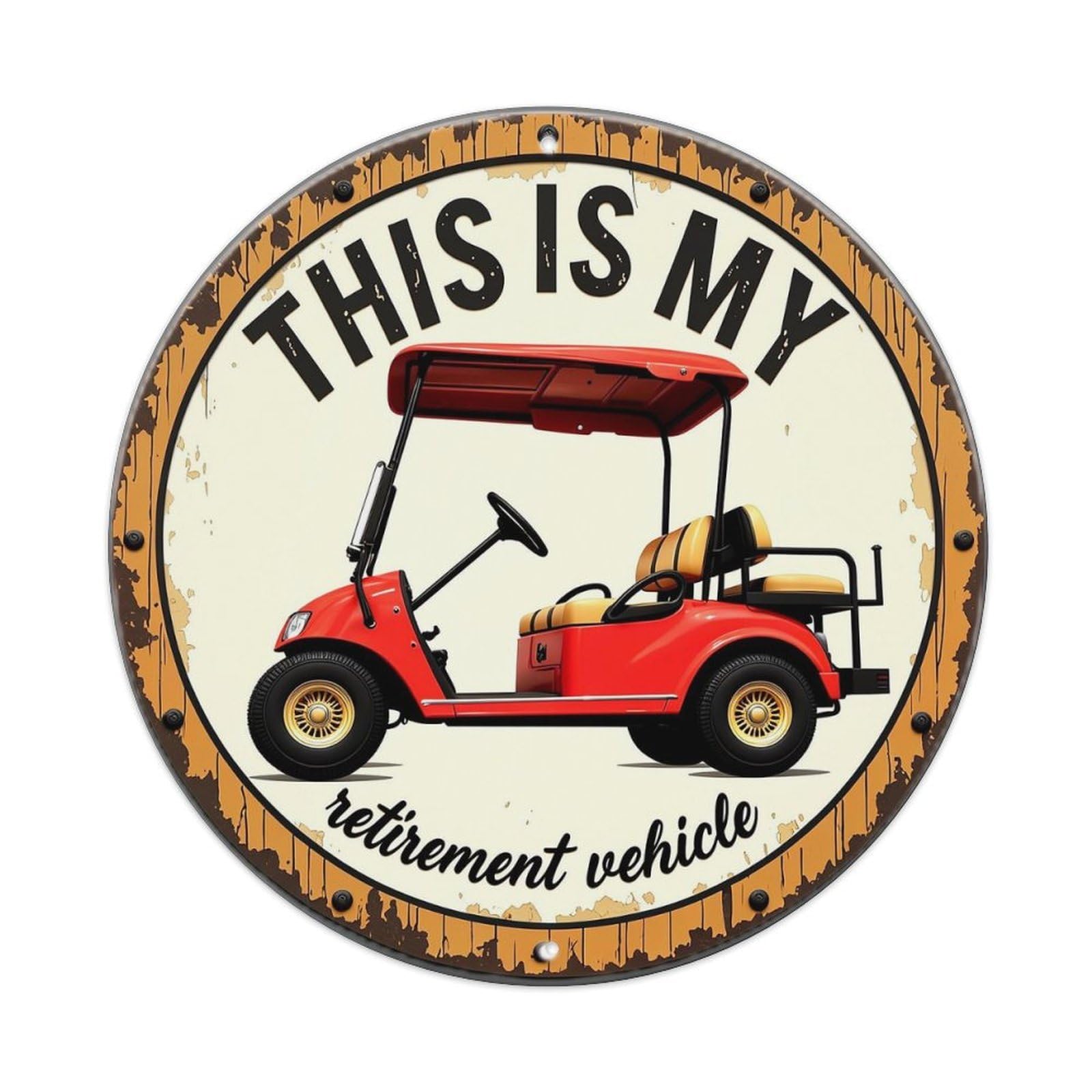 This Is My Retirement Vehicle Retro Metal Tin Sign, Vintage Metal Poster for home, Gaming Room, Studio Workshop,Bar,Garage Wall Art Decor 8x8 inch