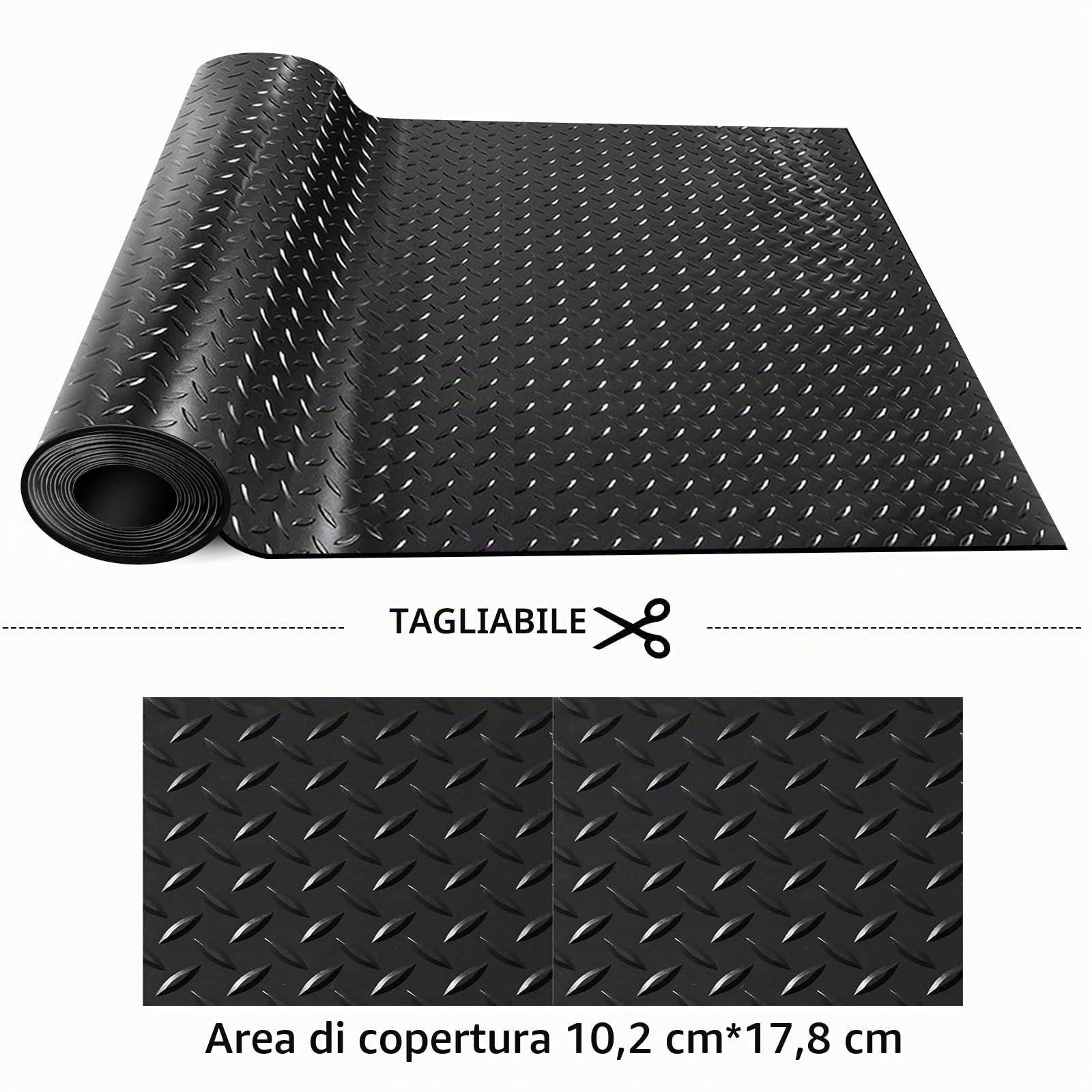 NZQXJXZ Tappeto Gomma Antiscivolo, Tappetino Spesso 650 x 41 cm | Pavimenti in PVC Rotoli per Garage, Pavimento per Roulotte,Camper,Tappetino da Parcheggio Resistente All'Acqua e Alle Macchie
