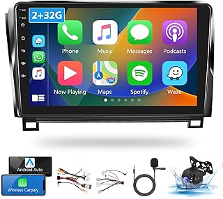 2G+32G Android Car Stereo for for Toyota Sequoia 2008-2019/for Toyota Tundra 2007-2013 with Wireless Carplay Android Auto, 10.1" Touch Screen Bluetooth Car Radio, GPS WiFi HiFi FM USB+Backup Camera