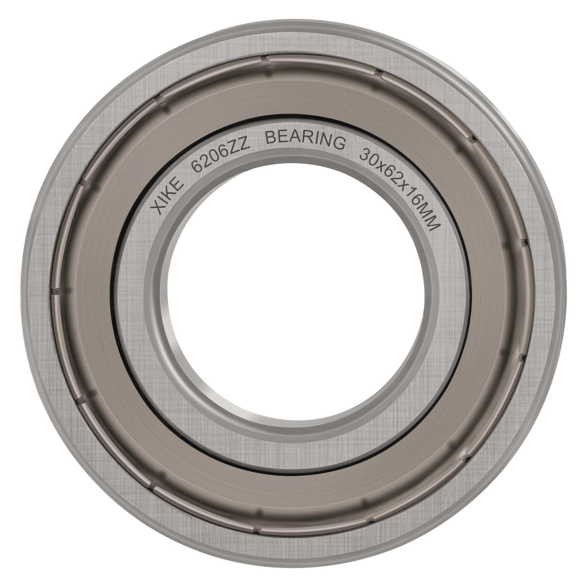 XiKe 2 unid. 6206ZZ Rodamiento de bolas 30x62x16mm Doble junta metálic｜Acero cromado｜Pre-lubricado, 6206-2Z Rodamientos rígidos de bolas con Doble junta metálica.