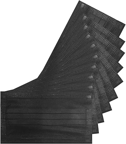 Miniatura 3 de Máscara de seguridad desechable para niños, color negro y blanco, 3 capas de protección, 50 unidades