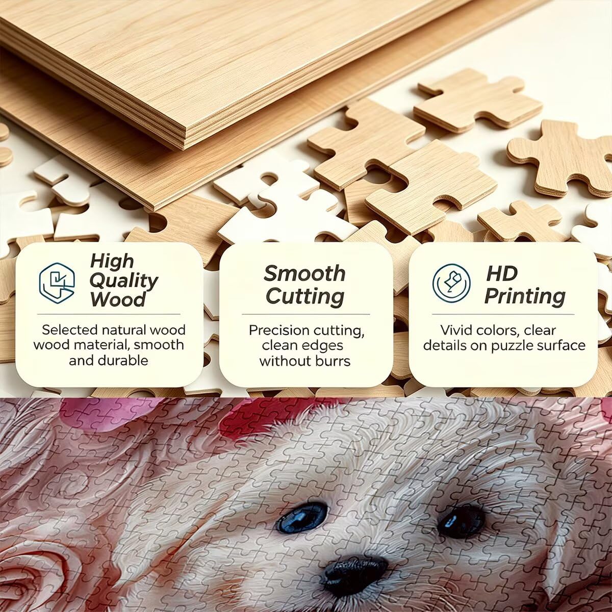 Puzzle 1000 Pezzi, Puzzle Animale, Legno Pezzi, Regalo Donna Uomo -10830