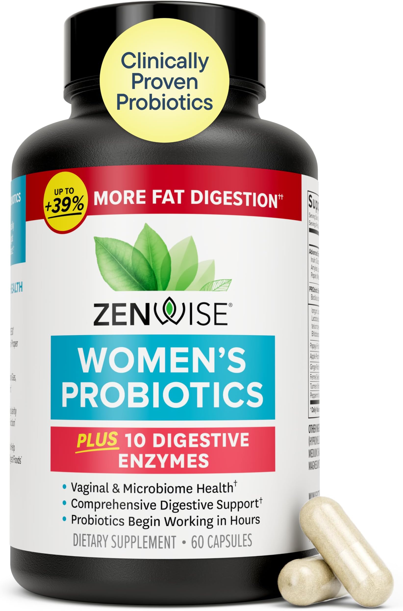 Zenwise Health Daily Digestive Enzymes with Prebiotics and Probiotics