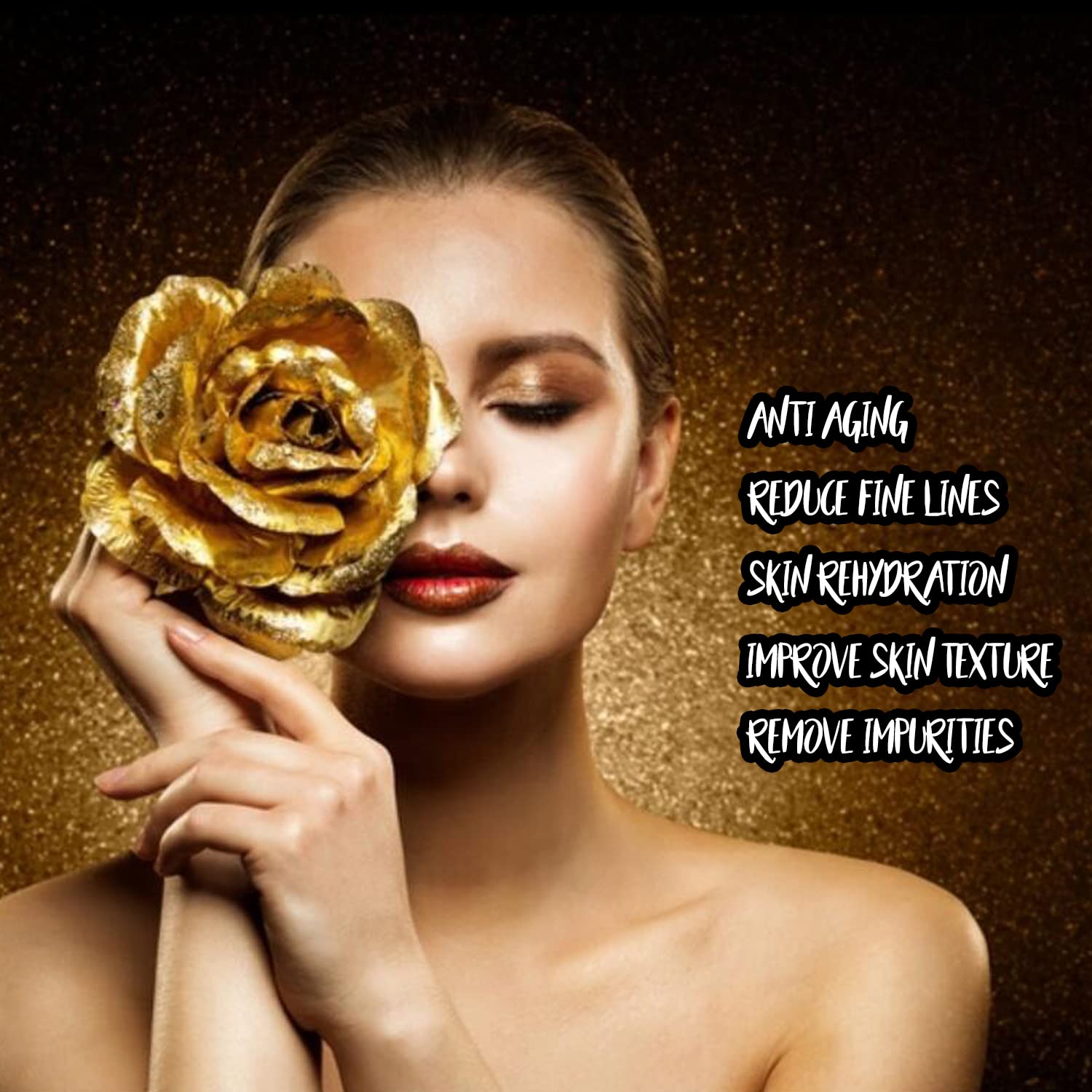 Collagen Face Sheeet Mask - Kolagen Anti-Aging Korean Face Sheeet Mask dla wszystkich rodzajów skóry - 15 arkuszy luksusowych z kolagenem i 24K złote (złote)
