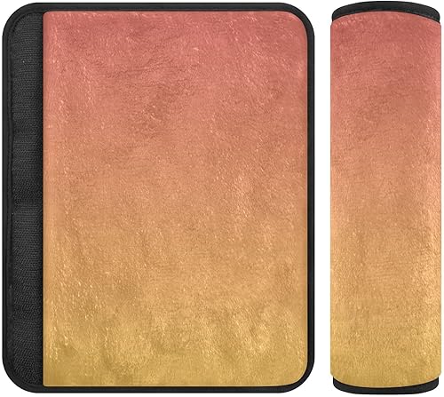 Miniatura 1 de Almohadillas de cinturón de seguridad de color amarillo y naranja degradado, funda acolchada suave para cinturón de seguridad, almohadilla para