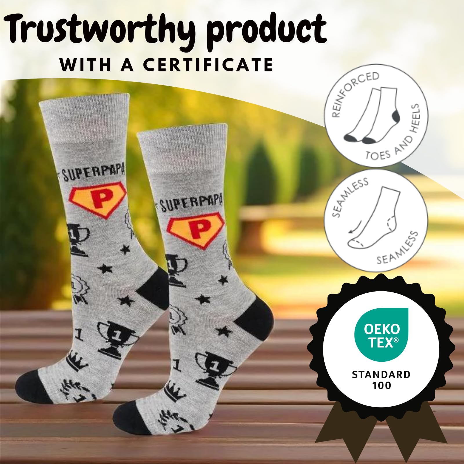 soxo Super Papa Calzini Uomo Divertenti Idee Regalo Papà Calze Cotone Regali Per Lui 40-45