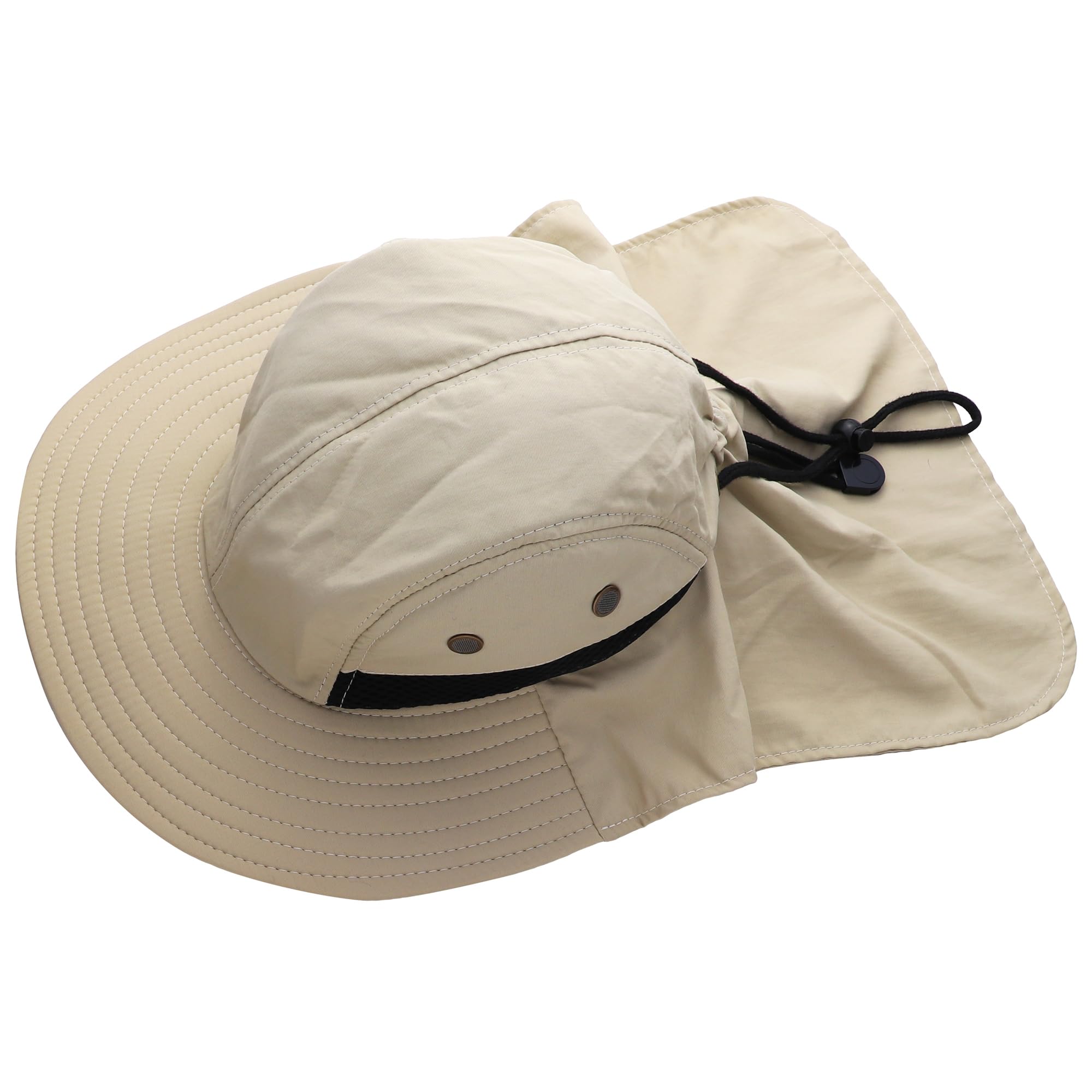 Falari Sombrero de sol para exteriores, ala ancha con solapa para el cuello, sombrero de safari, senderismo, jardinería, pesca