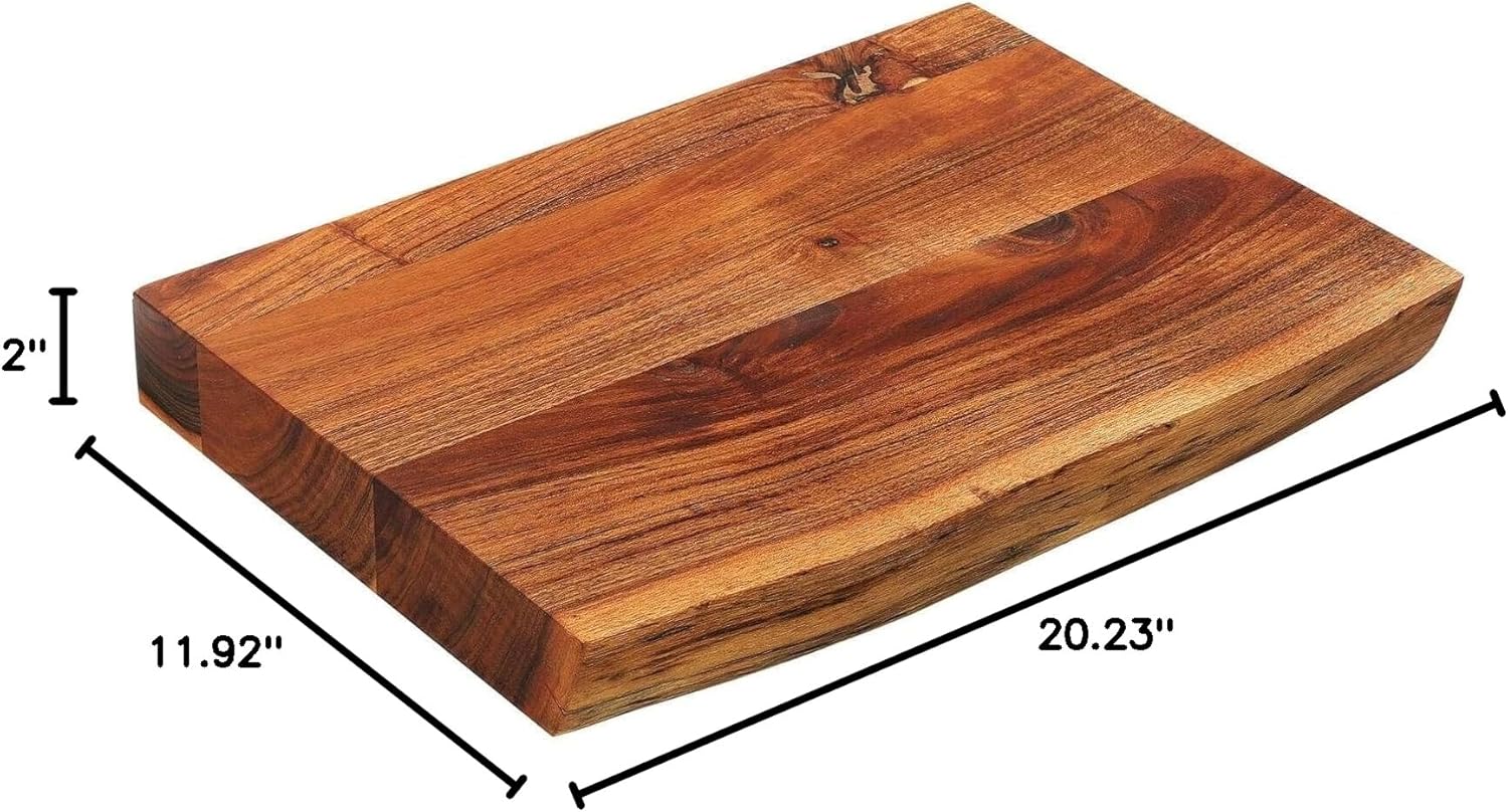 Zassenhaus Chopping Board Made of Acacia Wood, Solid Chopping Block, Wooden Chopping Board for Meat, Sustainably Grown Hardwood, Kitchen Board, 16" x 11.8" x 2"