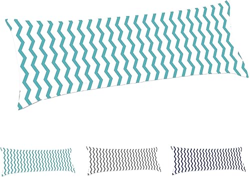 Miniatura 3 de 100% algodón 300 hilos azul aguamarina punto blanco longitud completa cuerpo cuerpo funda de almohada protector de almohada funda de cojín sin