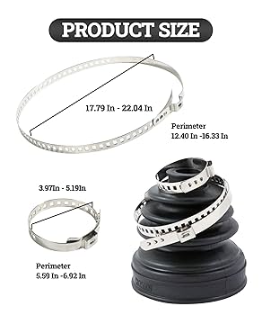 30x Universal CV Boot Clips Kit Stainless Steel & CV Joint Crimp Clamp