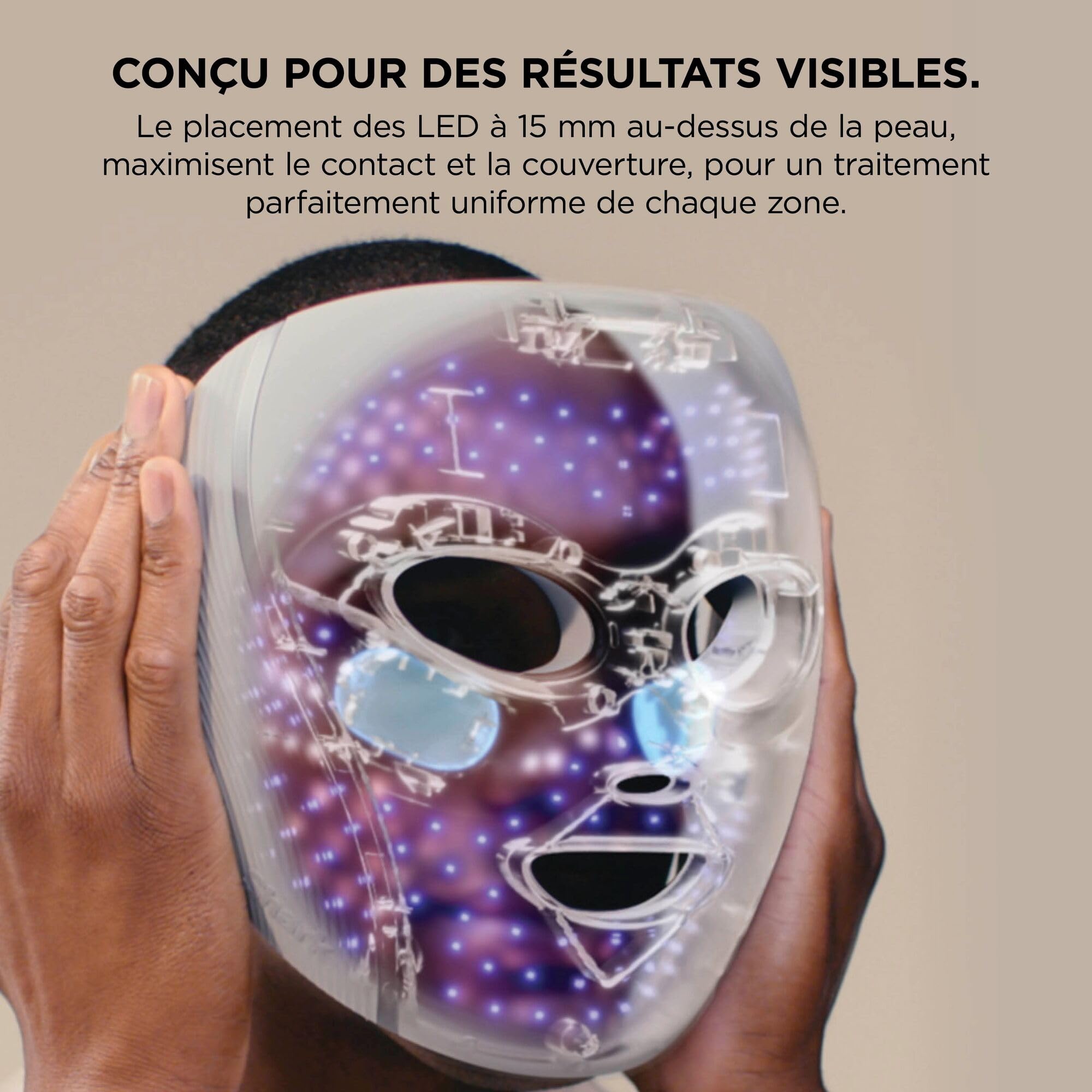 Masque LED Shark CryoGlow avec rafraîchissement du contour des yeux, LED rouge et bleue, Photothérapie par lumière infrarouge, USB-C, Télécommande + Stand de recharge du masque - Lilas XSKACS300EUPL