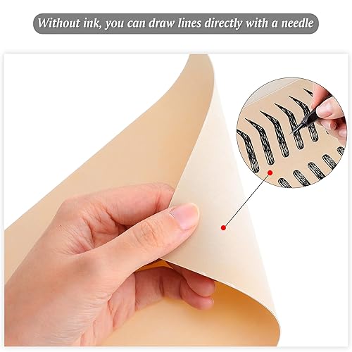 Miniatura 4 de Maitys 6 piezas de microblading ceja práctica piel en blanco tatuaje piel práctica doble cara piel falsa para microblading cejas, tatuaje,