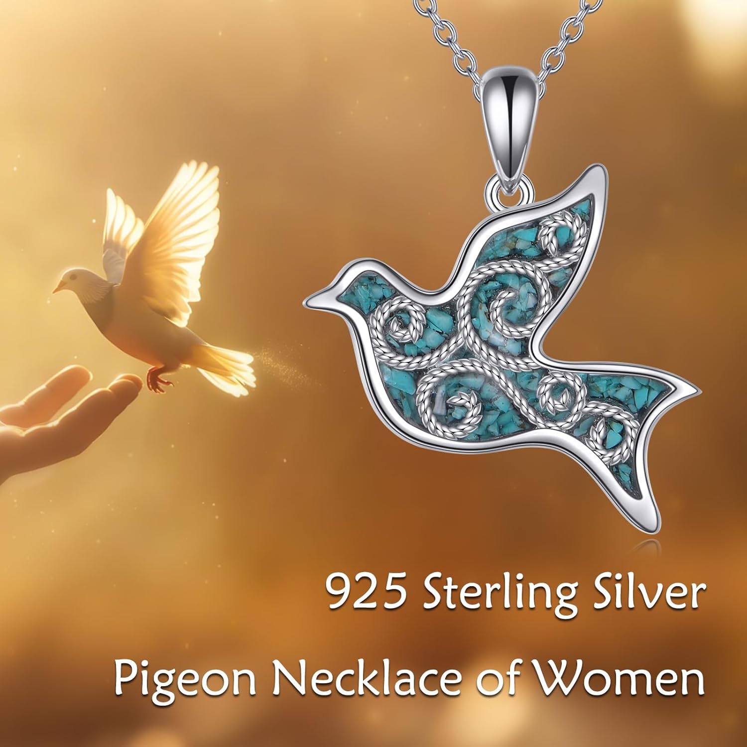 POPLYKE Sterling Silver Bird Necklace for Women Dove Hummingbird Cardinal Phoenix Raven Pendant Jewelry Gift for Women - Image 5