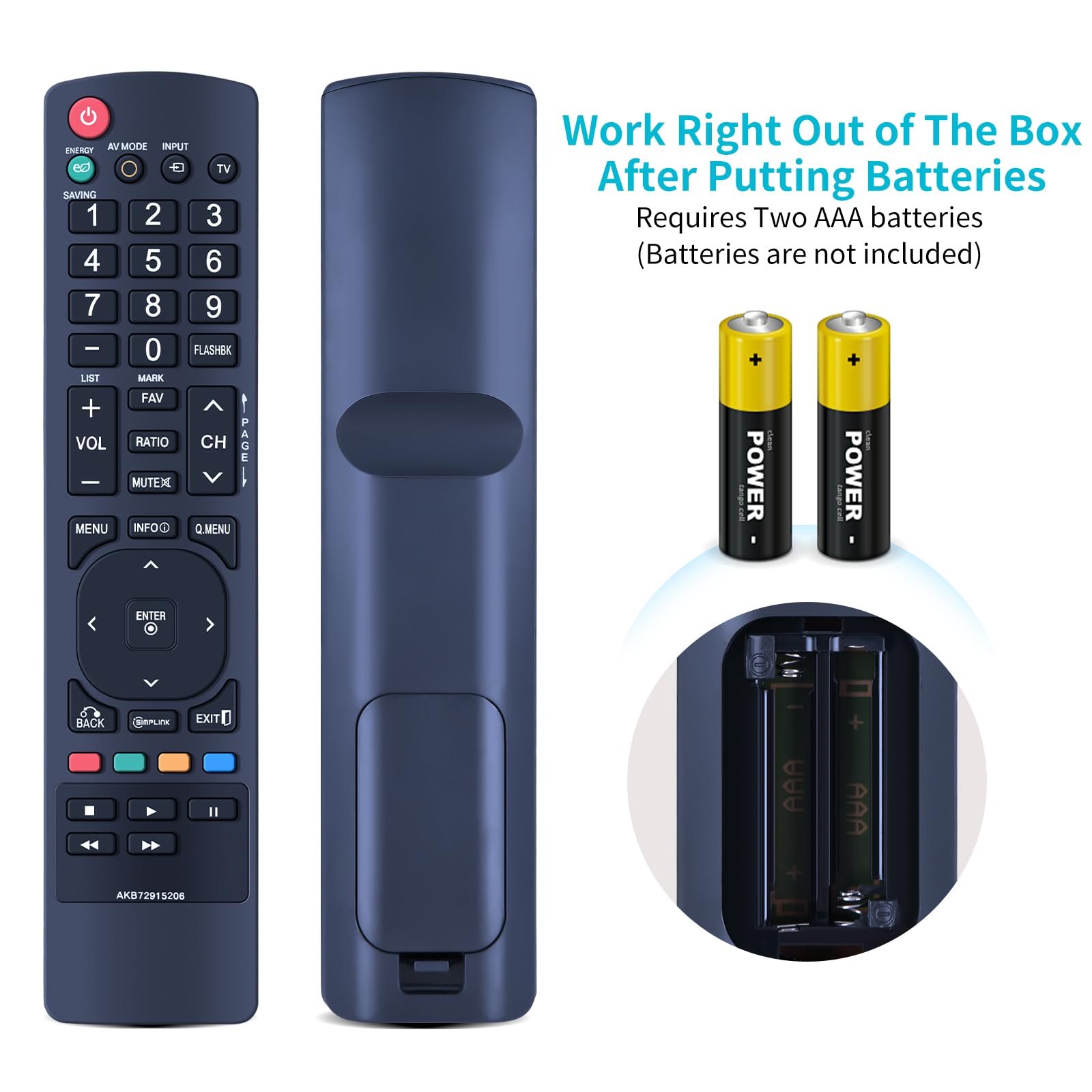AKB72915206 - Control remoto reemplazado para LG TV 47LD450