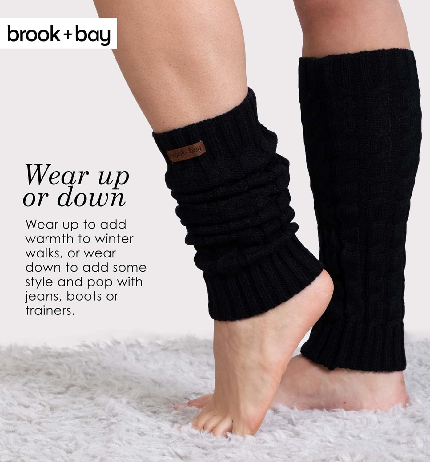 Brook + Bay Leg Warmers for Women - Cable Knit - Image 6