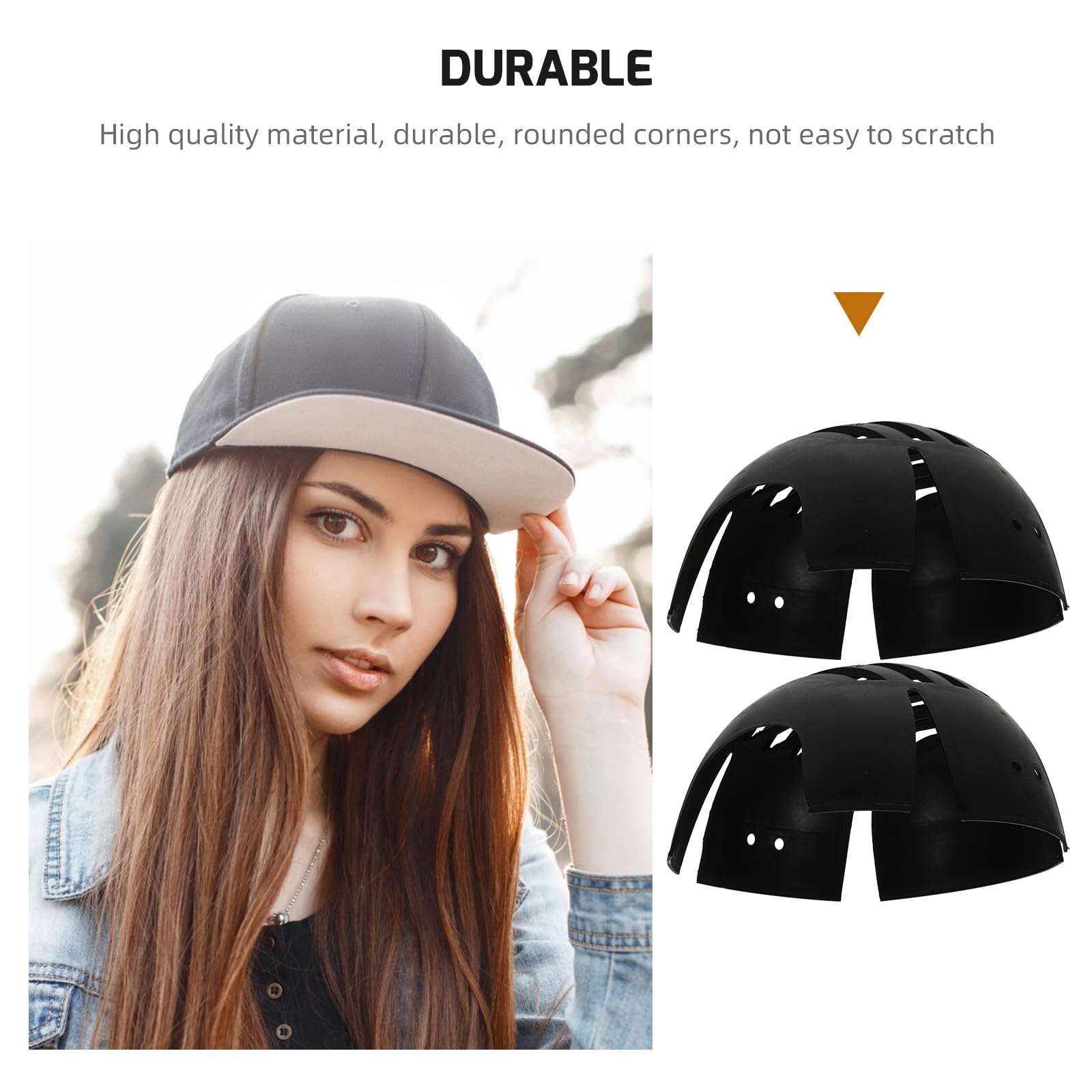 2 Pezzi Supporto per Cappelli in Plastica Nero, Protezione Anti-collisione e Sostegno per Cappellini da Baseball, Organizer per Cappelli