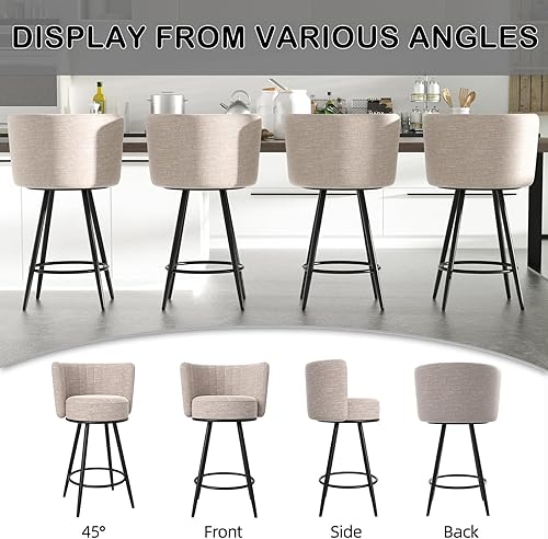 Miniatura 6 de Juego de 2 taburetes de bar, taburetes de altura de mostrador con respaldo y reposapiés con patas de metal, taburetes de mostrador para isla de
