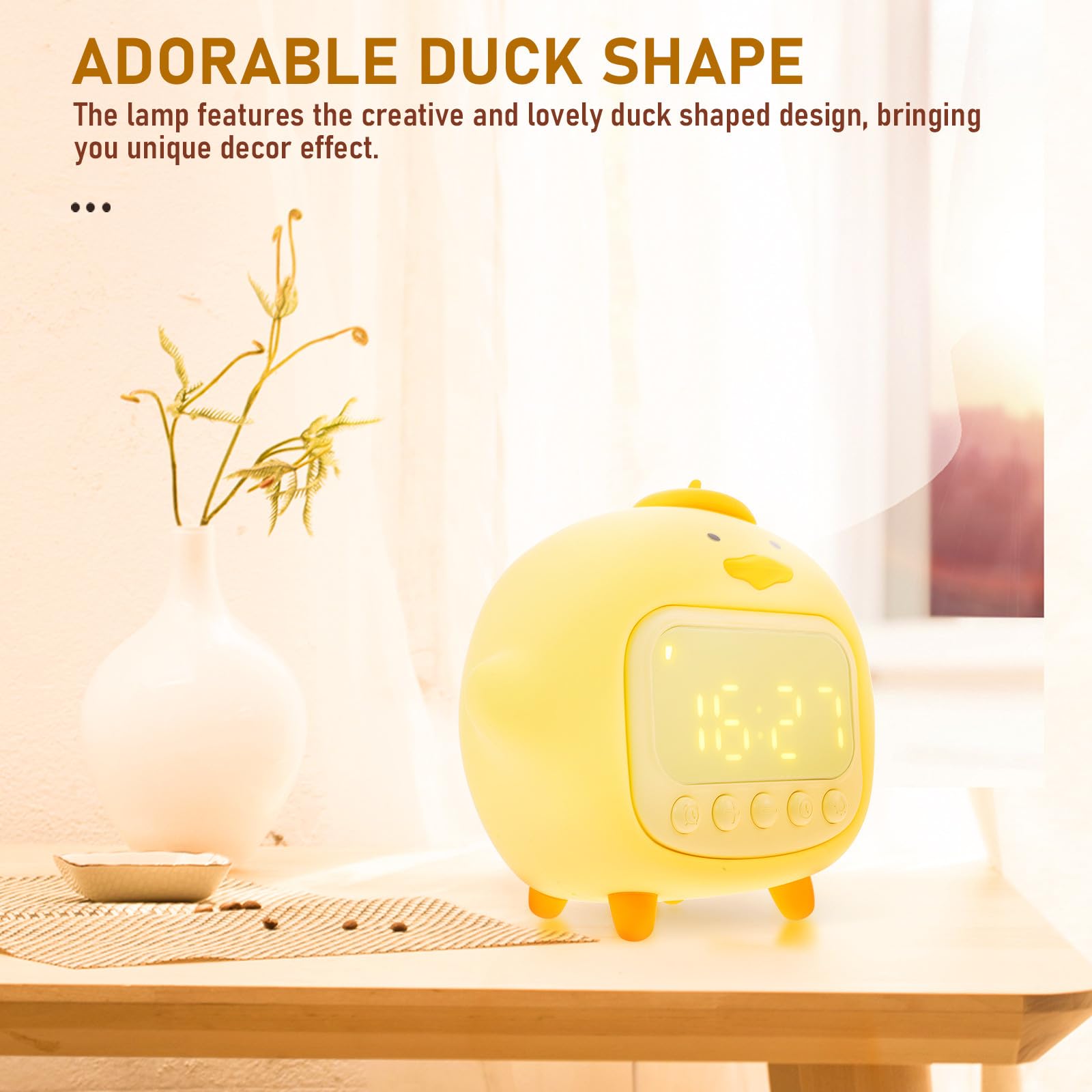 Réveil Veilleuse LED Canard Adorable pour Chambre D’garçon et Filles