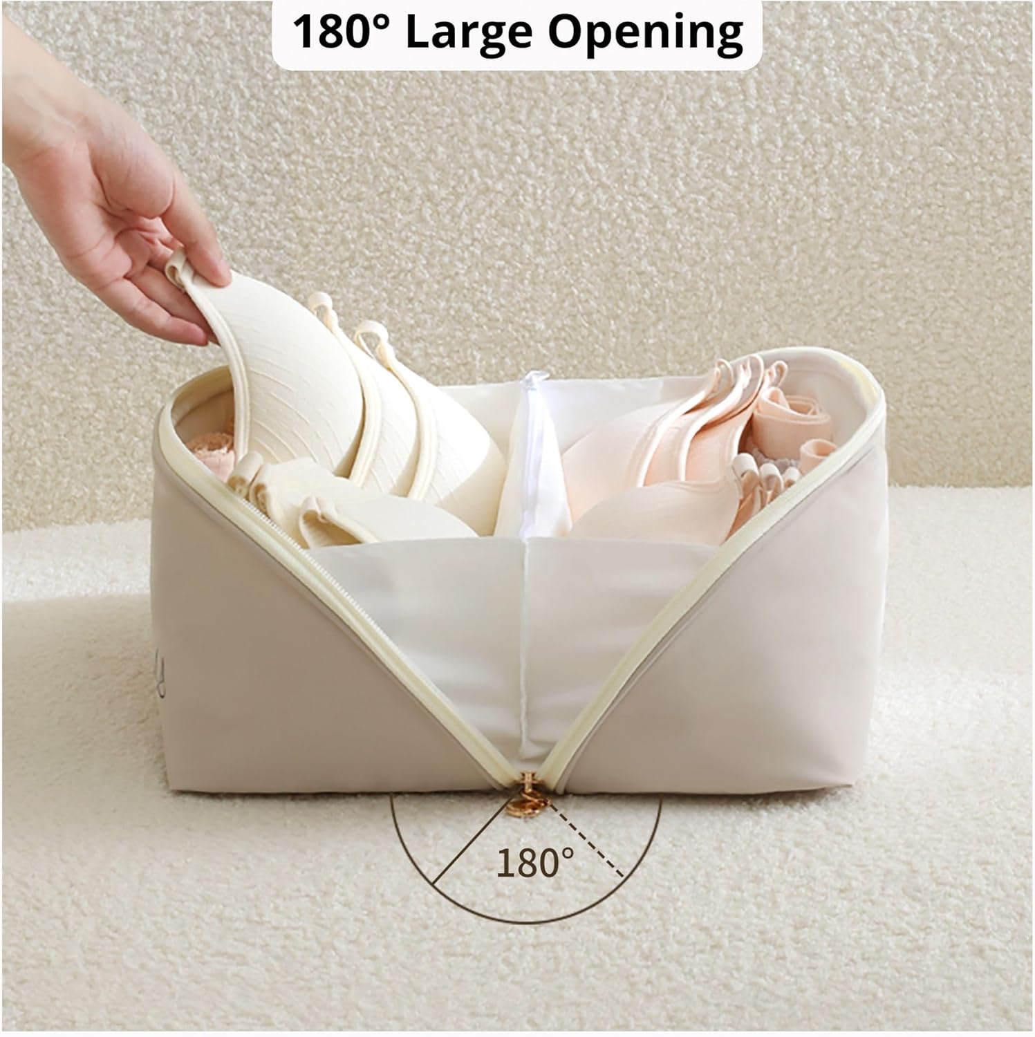 tianzong Travel Underwear Packing Cube for Women, Portable Luggage Organizer Bag, Multi-compartment Versatile Storage Bag for Suitcase (1 Pack, XL Pink) - Image 3