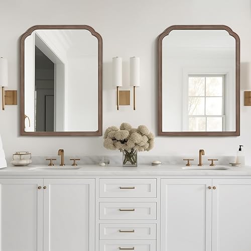 Vista 147 de WallBeyond Espejos de baño de madera para montar en la pared, espejos de pared con marco de madera rústica de 16 x 20 pulgadas, espejos de pared