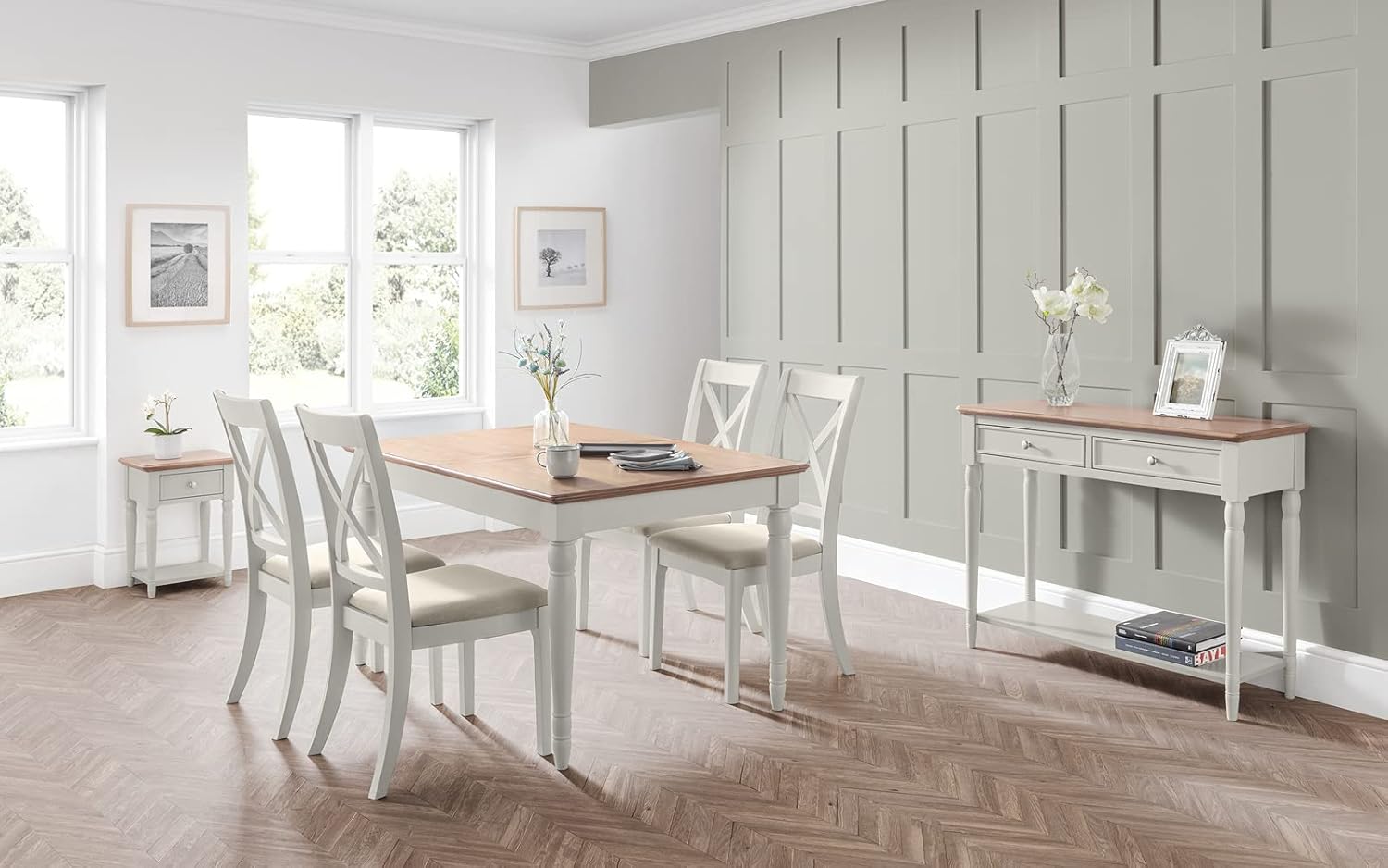Julian Bowen Set of 2 Provence Dining Chairs, Grey