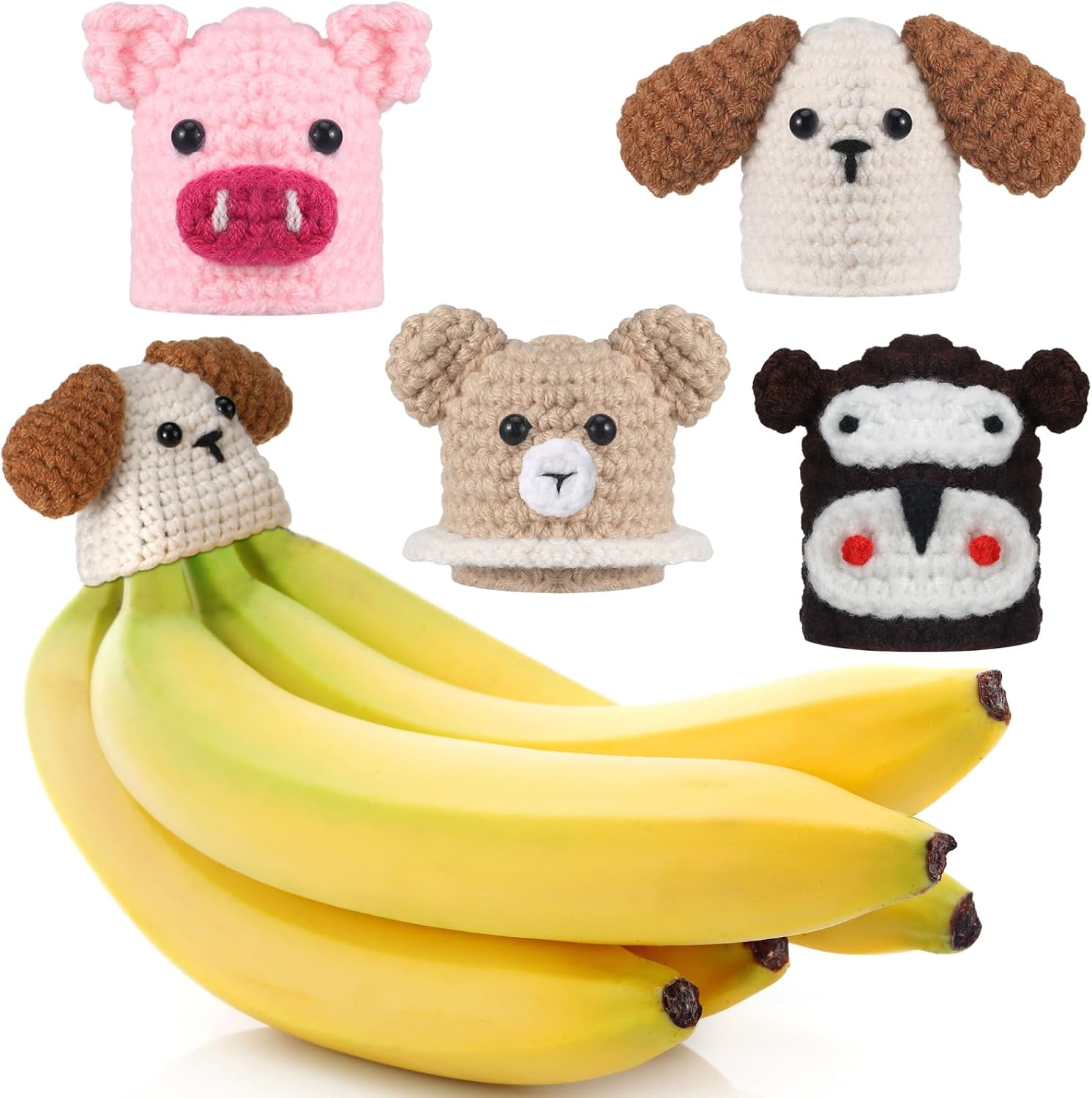 Bunnycool 4 Pieces Banana Keeper Fresh Banana Cover Monkey