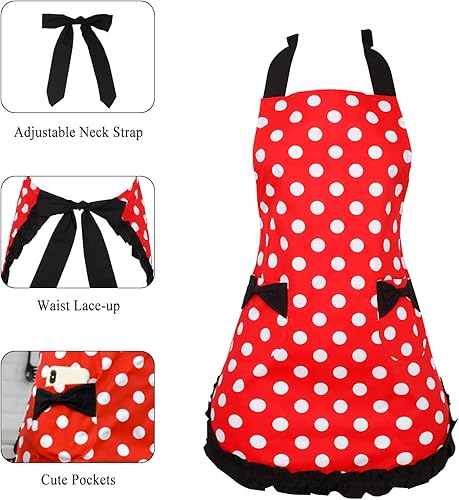 Miniatura 2 de RosieLily Delantales retro para mujer, delantal vintage de cocina para hornear