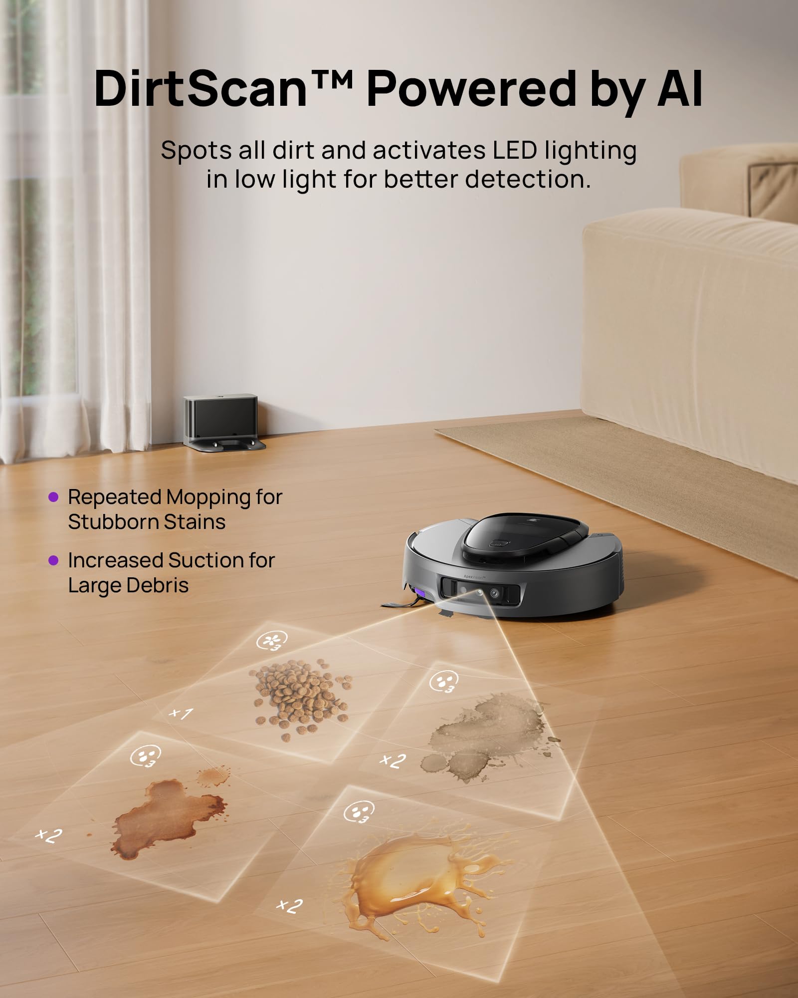 3i G10+ Robot Vacuum and Mop Combo, 18,000 Pa Suction, 60-Day Hands-Free Cleaning with Quiet Debris Compression, Smart LiDAR Navigation, Auto Extension Along Edges, Ideal for Hard Floors & Carpets