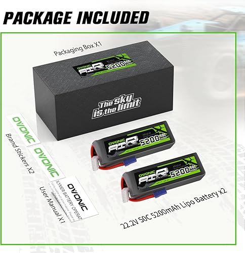 Miniatura 6 de OVONIC Lipo Batería 5200mAh 50C 22.2V 6S Batería RC con conector EC5 para RC Plane DJI Quadcopter RC Avión RC Helicóptero RC Coche Camión Barco 2