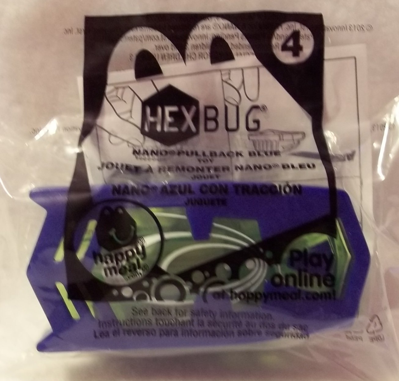 McDonalds 2013 Hex Bug (Hexbug) Nano Pullback Blue Toy # 4