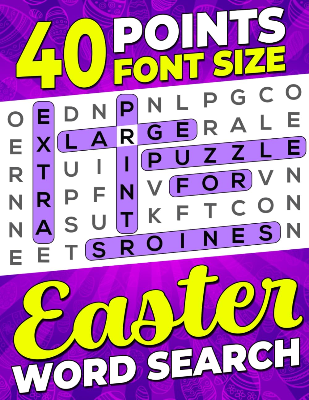 40 Points Font Size Extra Large Print Easter Word Search for Seniors