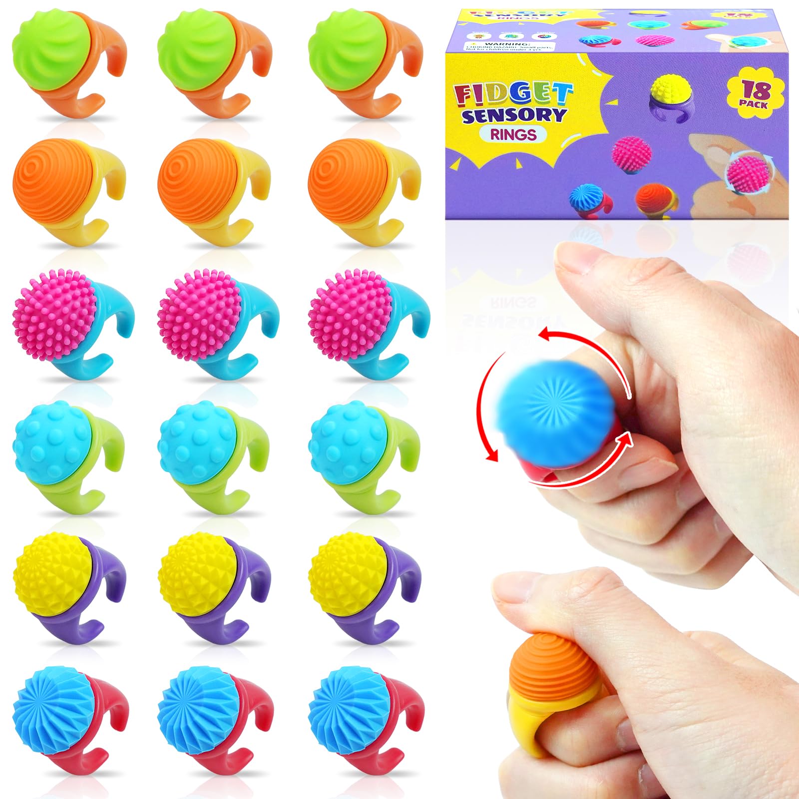 リング 指輪 around square フィジェットトイ Fidget toy Amazon.co.jp: フィジェットリング 感覚おもちゃ 18個パック - 不安と