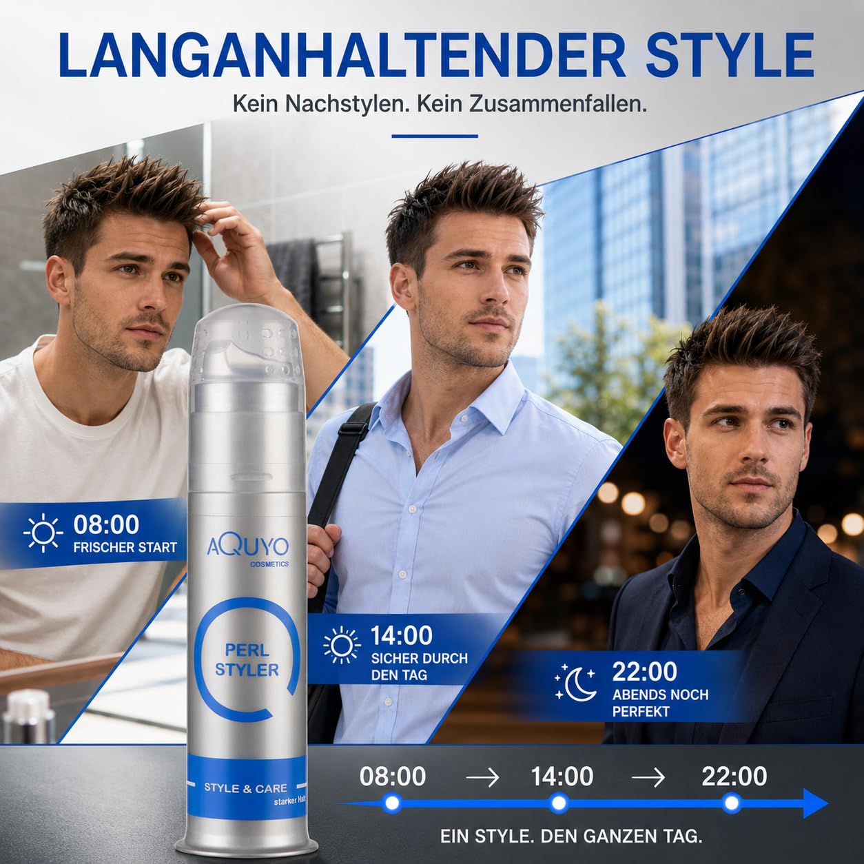 Perl Styler starker Halt, Haargel für Männer und Frauen, Gel zum stylen und formen der Haare mit Pearl Effekt, Styling und Glanz in Einem (6er Pack - 6x 100ml)