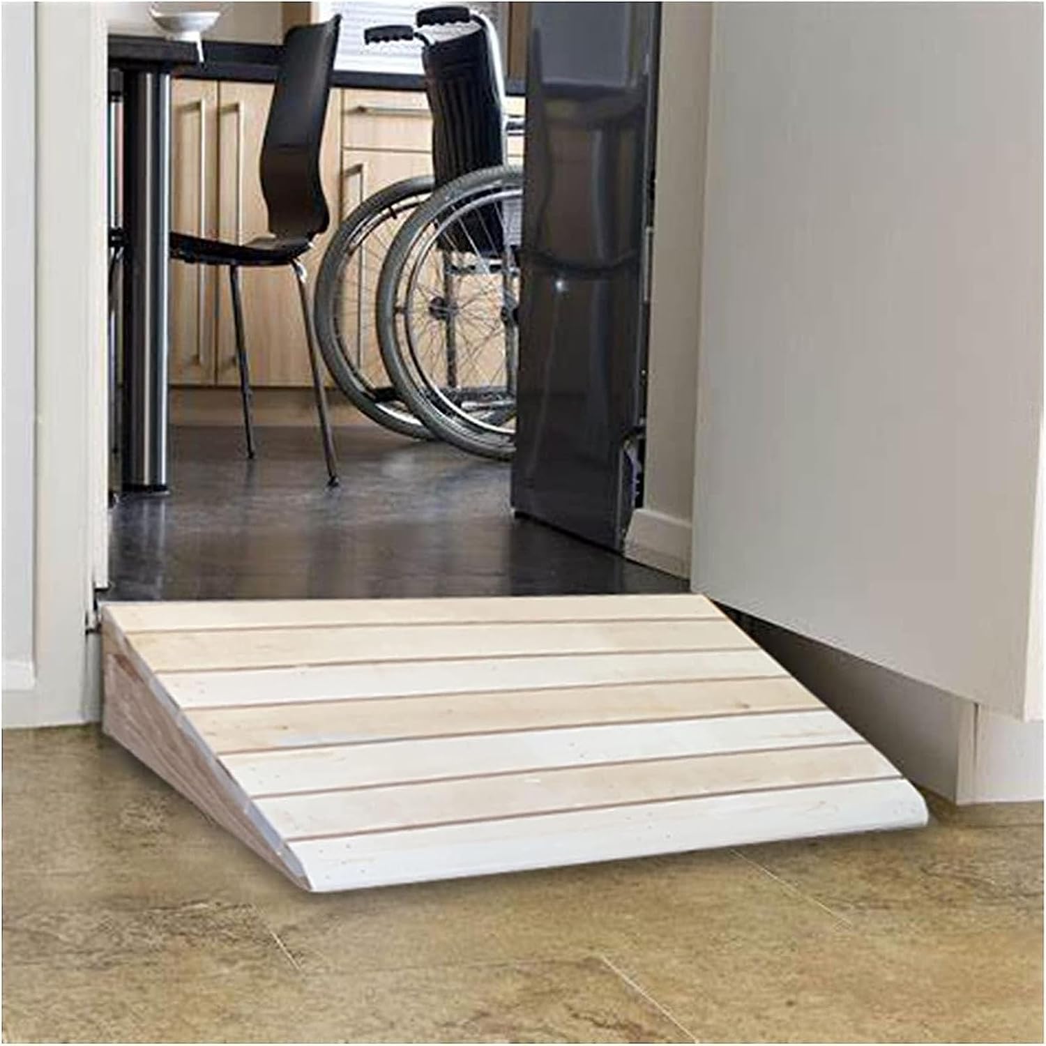 3 4 5 6 7 8 Inch Height Wheelchair Ramps for Doorways Home Sheds, Wooden Auxiliary