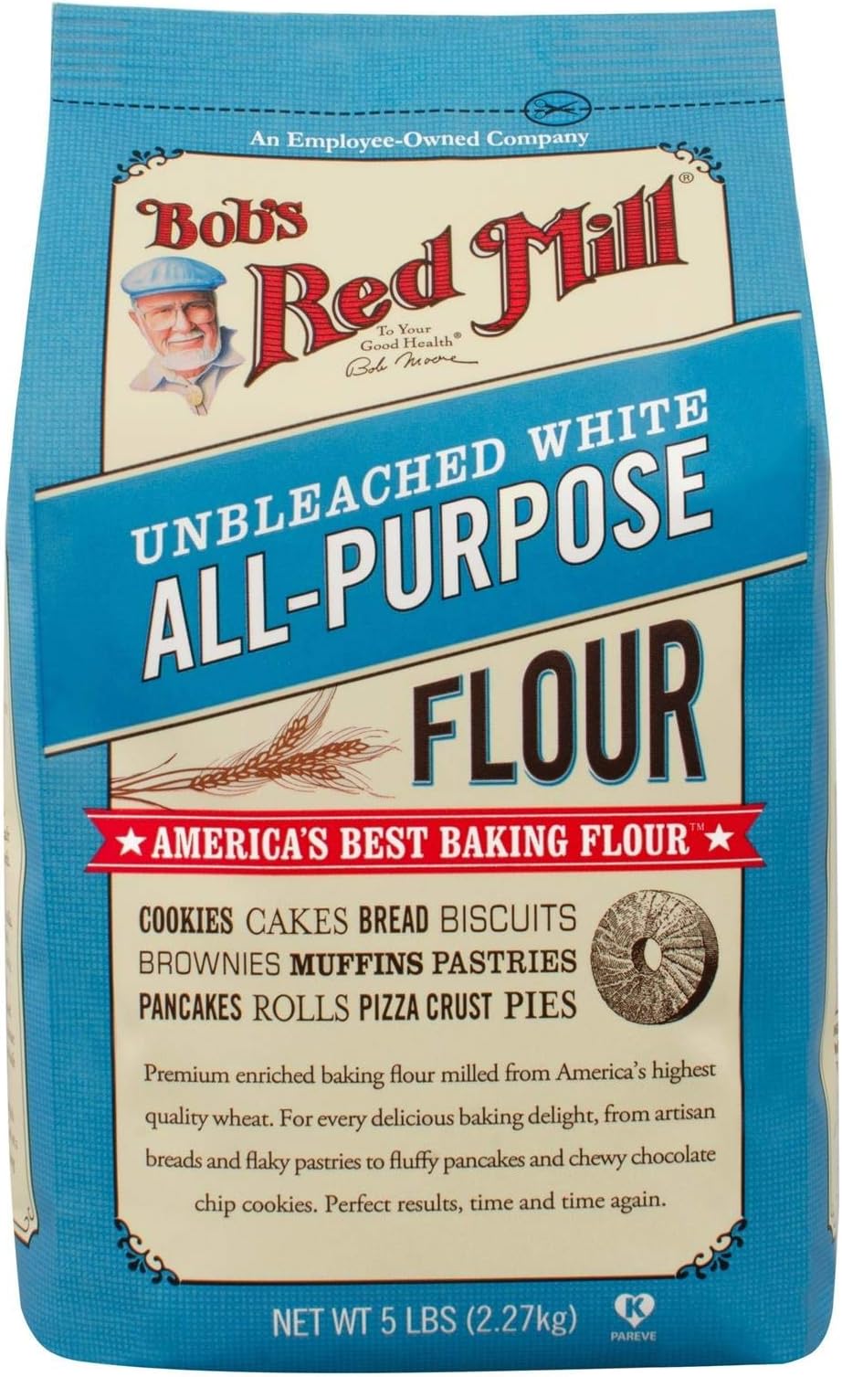 Flour White Unbleached Organic 5 Pound (Pack of 1)