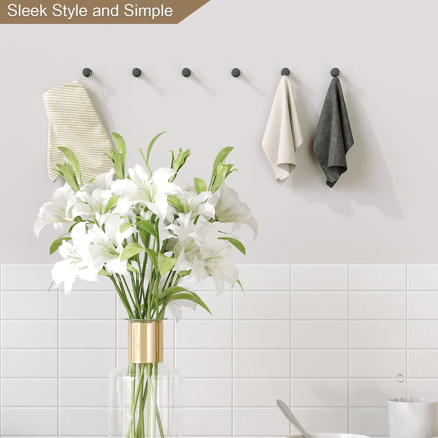 Epock Towel Hooks for Bathrooms Set of 3, Screw-in Stainless Steel Robe Coat Clothes Hook Bathroom & Kitchen Round Style Small Wall Hooks Rustproof -Brushed Gold