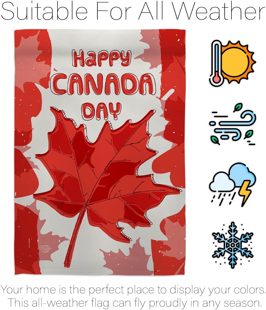 Maple Canada Day Garden House Flag Kit Provinces Canadian Territories Region Country Particular Area Decoration Banner Small Yard Gift Double-Sided, Made in USA
