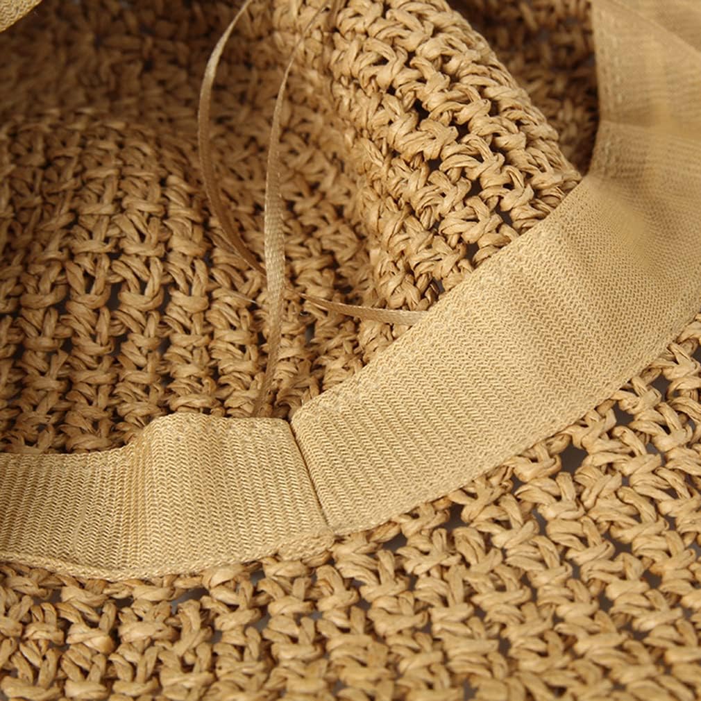 Women's Summer Colorful Small Flowers Sunshade Straw Hat Travel Holiday Foldable Beach Hat Brown Small Fresh Fisherman Hat Cap - Image 2
