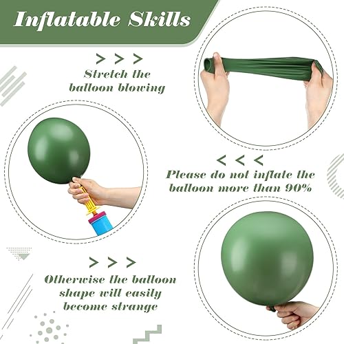 Miniatura 4 de Jenaai 20 globos grandes de 24 pulgadas de color verde salvia, globos gigantes de látex de eucalipto grandes para bodas, baby shower, bodas,