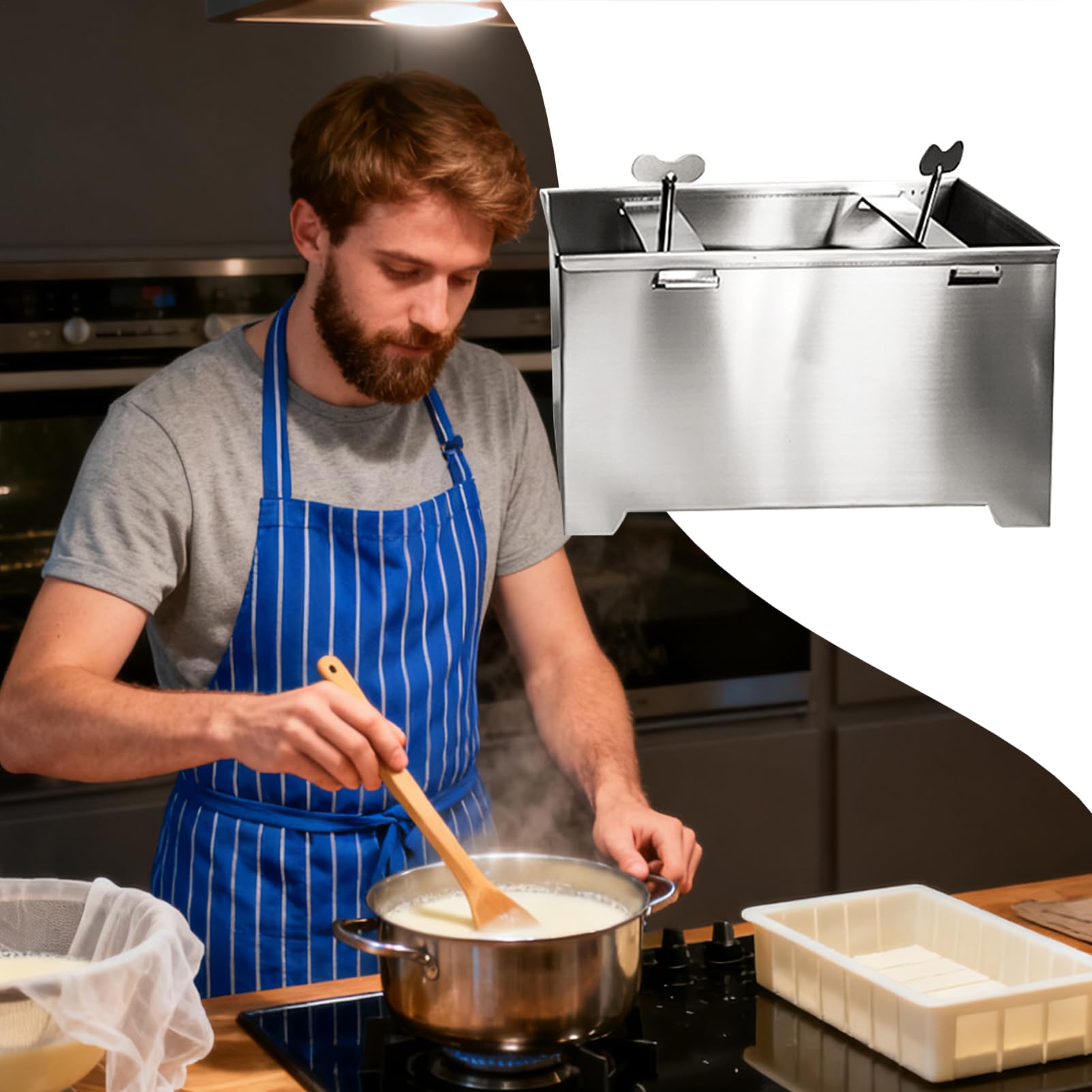Pressa Per Acciaio Inossidabile Manuale Multifunzionale | Stampo Per Pressatura Da Cucina Per Paneer Cibo Di Soia Formaggio Vegetariano Cucina Preparazione Casalingo