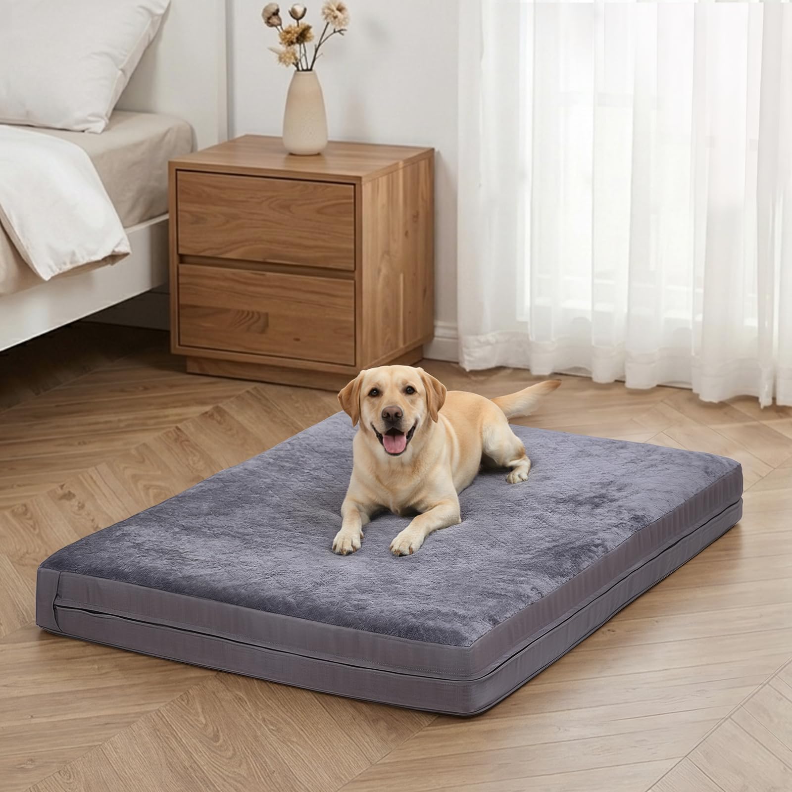Waterproof Dog Bed for Crate, Washable Reversible Outdoor Kennel Pad, 35x22
