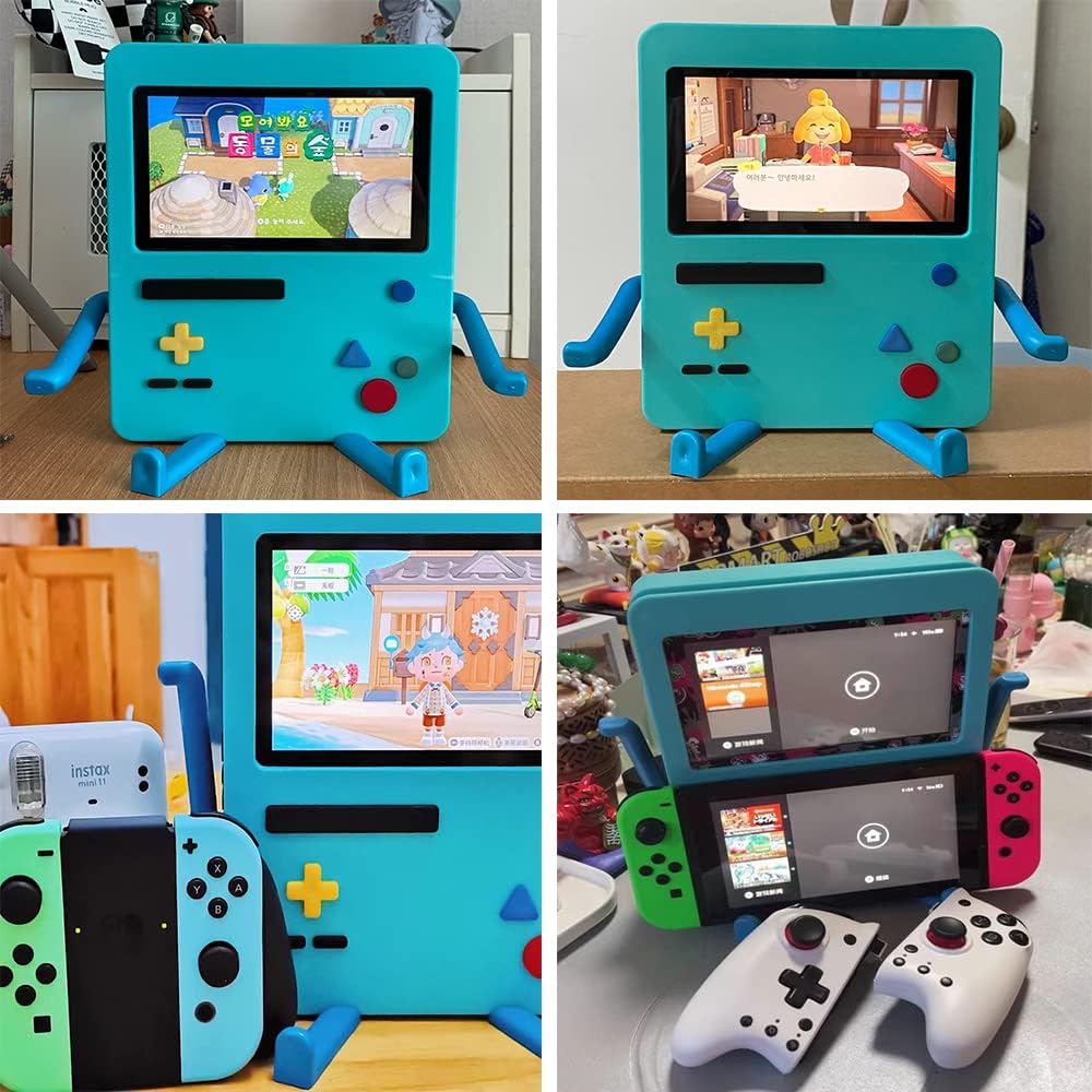 IRISFLY Support pour Accessoires Nintendo Switch, Station d'accueil Portable pour Nintendo Switch OLED - Joli étui décoratif (Bleu Sourire)