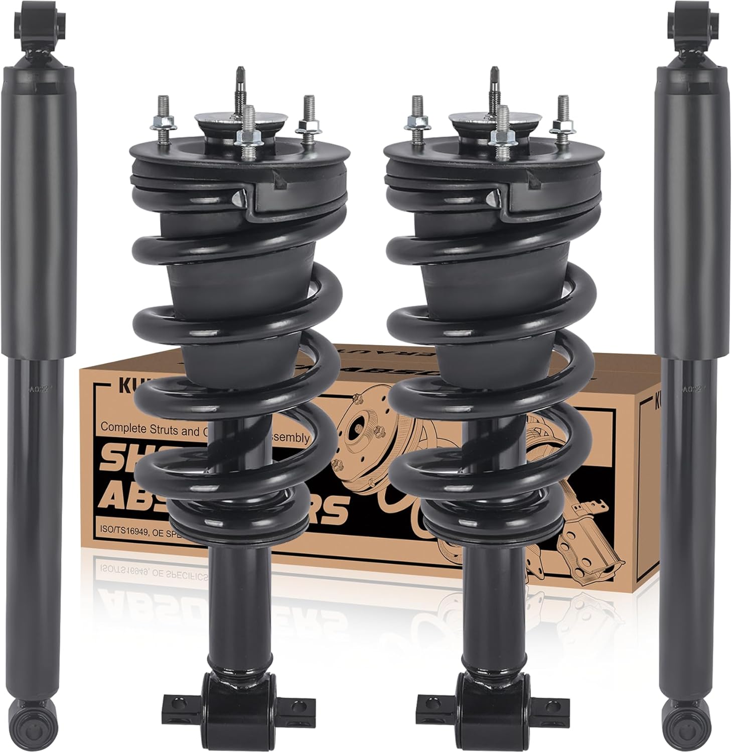 Front Struts w/Coil Spring and Shocks Complete Assembly Compatible for 2007-2013 Chevrolet Silverado Compatible for 2007-2013 GMC Sierra Suspension Kit - Replace 139105 345074 (6pcs)