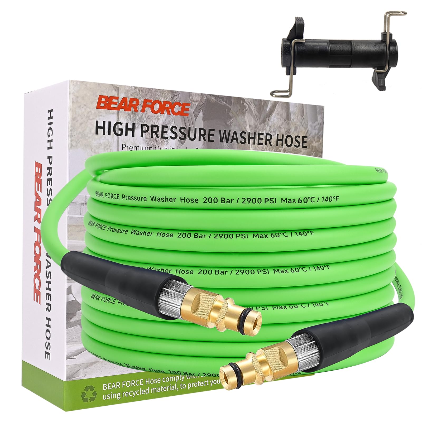 Tuyau de rechange super flexible pour nettoyeur haute pression - 10 m - 200 bar - Tuyau résistant aux torsions pour nettoyeur Kär-Cher K Series - Pour Kar-Cher K2-K7 - Connecteur rapide - Accessoires