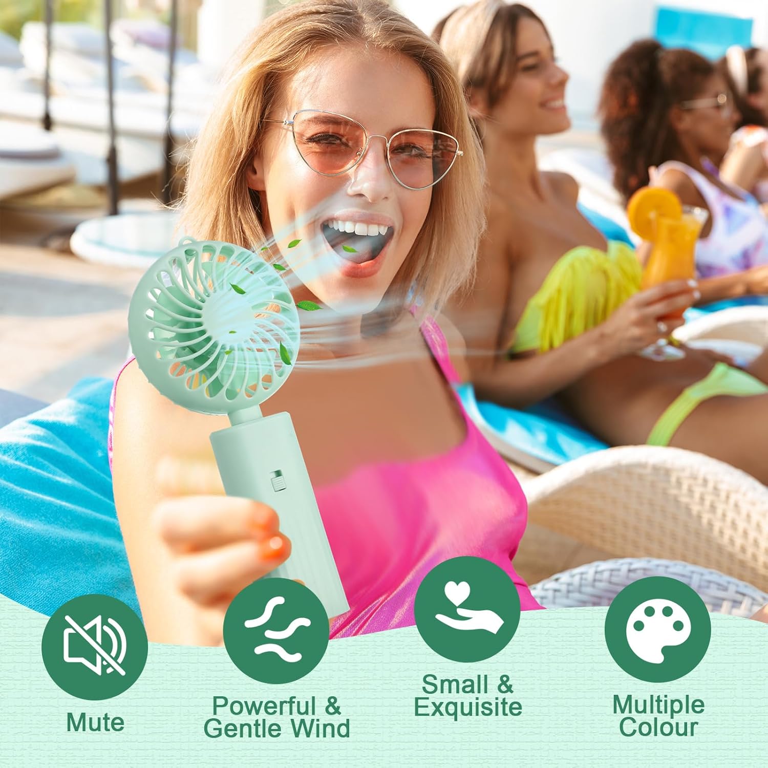 36 Pcs 180° Foldable Mini Handheld Fan Mini Desk Fan Small Portable Fan 2 In1 Personal Fan Battery Operated Cooling Fans Makeup Eyelash Fan for Home Office Hiking Travel (Multicolor)